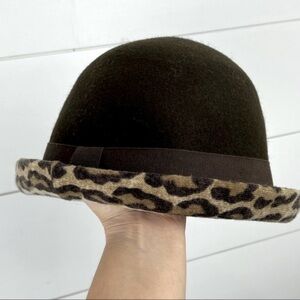 Daniele Meucci 100% Wool Leopard Italy‎ Bowler Hat